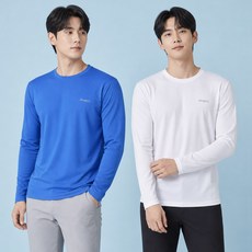 [이지바이] (1+1) 남성 긴팔 라운드 티셔츠_쾌속건조 기능성 쿨 긴팔티