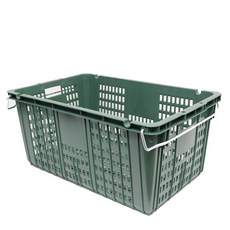 플라스틱 이사짐바구니 이사바구니 농수산물 운반상자 과일상자 폴딩박스, 녹색, 1개