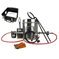LSMIITTH 16KG35LB 가스 금속 용융로 키트 2642°F1450°C 프로판 포지 듀얼 버너각각 100000 BTU 파운드리 가정용 가마 제련 주조 도구 정제 재활, 16KG Melting Furnace with Tong