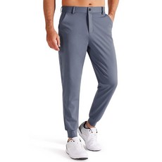 Libin 남성용 4방향 스트레치 골프 조거 포켓 포함 슬림핏 작업 드레스 팬츠 운동 캐주얼 요가 스웨트팬츠 남성용 오이스터 그레이. M