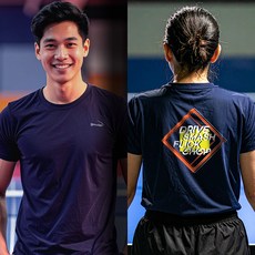 닥터노이바우어 - 드라이 라운드 티셔츠 DTRUS-26018 남녀공용 탁구 반팔티 네이비