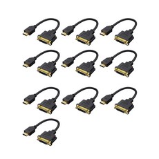 케이블 생성 HDMI에서 DVI 0.15m 양방향 HDMI 여성에서 24+1 남성 어댑터 컨버터 1080P 3D 골드 도금 0.5피트블랙 지원, 15 cm (10-Pack), HDMI Male to DVI-I
