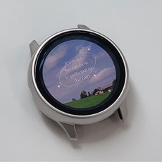 우먼스9999 갤럭시워치 액티브2 전용 강화유리 풀커버 케이스, 실버 44mm