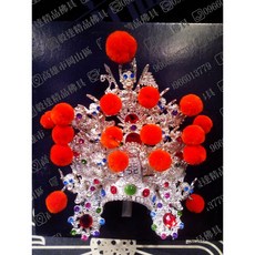 毅達佛具 上帝公帽 神明帽 柳絲帽 絨球 4寸, 1個