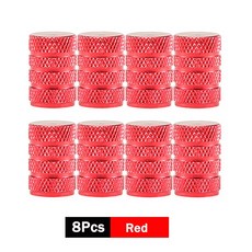 DSYCAR 8Pcs 자동차 타이어 밸브 줄기 캡 알루미늄 방진 휠 공기, Red