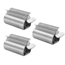 1+1+1 스텐(304) 치약 디스펜서 치약짜개 튜브링거 핸드크림스탠드 디스펜서, 실버, 3개, 중형