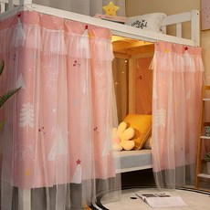 DIU 大學生宿舍床簾帶紗上下鋪通用寢室物理遮光擋簾子上下床窗簾透氣, 夢幻森林SL42