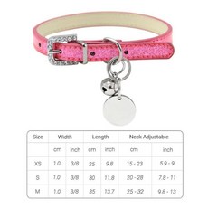 벨과 블링 가죽 고양이 목걸이 강아지 작은 새끼 이름, 1개, 5. Rose Red