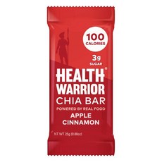 헬스워리어 치아 바, 애플 시나몬(Apple Cinnamon), 1개, 25g