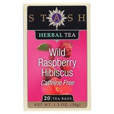 스태쉬 야생 라즈베리 허브티 무카페인 20개입 Stash Tea Wild Raspberry Hibiscus tea - 20 Count (Pack of 1), 1개