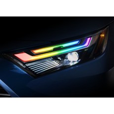 小馬汽車工坊 TOYOTA RAV4 五代/5.5代 有色透明車燈眉 DIY燈眉貼，個性化車燈裝飾，提升外觀質感, 1個, 5.5代_油電版_7彩