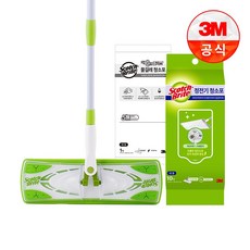스카치브라이트 막대걸레 대형 + 정전기포 10p + 물걸레포, 1세트