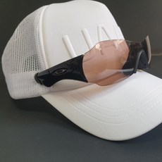 啊!標誌太陽鏡掛孔男女通用運動網帽棒球帽高爾夫 運動 休閒, 白色