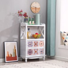 북유럽 수납장 장식 진열장 우드 캐비닛 빈티지 꽃무늬 자개장, O_60.5x31x98, 스타일 서랍장