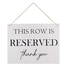 예약된 좌석 표지판 This Row Is Reserved 나무 걸이 웨딩 의자용 26.9 x 19.8cm(10.24 7.87인치) 결혼식 장식 리셉션 파티 레스토랑용 140, 예약된 좌석 표지판, This Row Is Reserv