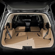 디올뉴 싼타페MX5 트렁크매트 사이드 풀커버세트+트렁크도어 포함, LED없음, 블랙+골드, 7인승