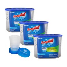 Damp Rid 수분 흡수제 및 냄새 제거제 - 무향 - 297.7g(10.5온스) (3팩) 일회용 최대 60일 지속 전기 필요 없음 - ILIOS 포장., Pack of 3