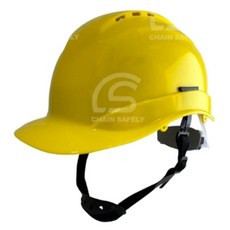 歐堡牌 SN-800 美式超透氣旋鈕式工程工地安全帽 附發票, 黃, 1個