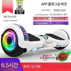 미니 전동 균형 자전거 스마트 전기바이크 성인용 출퇴근 휴대용 바이크, 1개, 6.5인치 화이트 APP 보호 발광휠