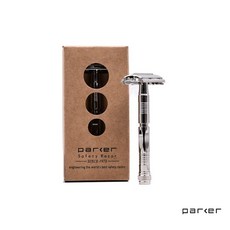 美國Parker 90R安全刮鬍刀 長握柄 舒適刮鬍體驗 減少刺激 持久耐用, 1個, 1