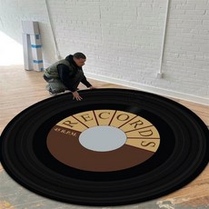 레코드 대형러그 생활방수 단모극세사 사계절 원형