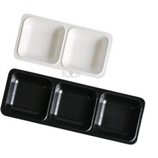 멜라민 매트 나눔찬기 소스그릇 식당접시 멜라민접시, 매트2절찬기G-0522 검정