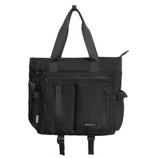 厚磅個性側背包 斜背包 手提袋 工裝包 大容量學生書包 單肩包 托特包, 黑色