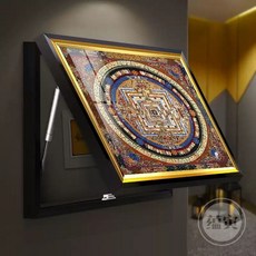 황금액자 옴차크라 만다라 만트라 인테리어 불교 그림, B. YY107B 길조룡 만다라