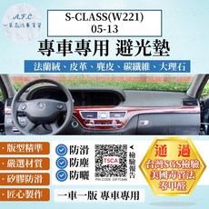 A.F.C 一朵花 BENZ 賓士 S-CLASS(W221) 05-13 法蘭絨 麂皮 碳纖維皮革 避光墊, S-CLASS(W221)-無抬顯,麂皮-黑底黑線