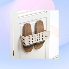 무타공 접착식 거치대 벽걸이 플라스틱 슬리퍼 걸이 욕실화 현관 정리, 1개, 1cl3 그린