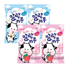 롯데 말랑카우 밀크 x+딸기 x(총), 79g, 4개