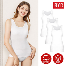 BYC 여성용 데일리 프레쉬코튼 나시 런닝 3p