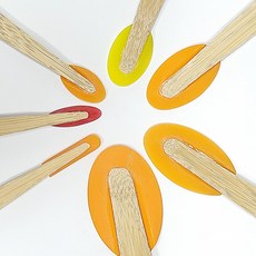 퀵마켓 전문가용 실리콘 헤라 계란형 손으로 깎은 수제 명품 세트, 대형1호(오렌지), 2개