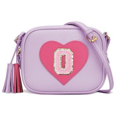 KKXIU 2 3 4 5 6 7 8 9 10세 여아 선물 어린이 지갑 유아 크로스바디 백 태슬 포함 퍼플. O 237066