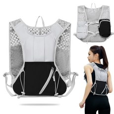 Shipshape 트레일러닝 러닝조끼 초경량 남녀공용 트레일 러닝 조끼 마라톤 등산 백팩 베스트, 1개, 블랙 그레이