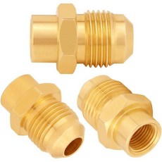 2개 브라스 플레어 커플러 38인치 수컷에서 NPT 수컷 튜브 가스 어댑터 니플 파이프 피팅 호스 커넥터, 1/8" FNPT-3/8" MFlare