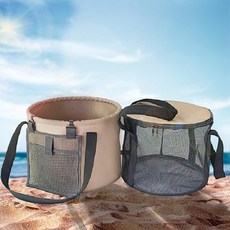 치프몰 캠핑 설거지통 20L 가방+건조망+세제통 낚시 해루질 조과통, 갈색