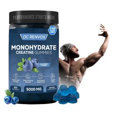 DC Renvox 크레아틴 모노하이드레이트 젤리 5000mg 남성 및 여성용 비건 크레아틴 젤리 힘 근육 에너지 지원 L-타우린 베타인 알파, DC Renvox 크레아틴 모노하이드레이트 젤리 500, 1개
