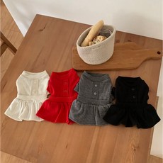 氣質針織洋裝 狗狗秋冬衣服 寵物服飾, 灰色,L, 1個