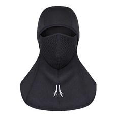 Hansuui 護頸套巴拉克拉法帽冬季防寒透氣罩滑雪釣魚運動野營用品面罩高級保暖器, 黑色