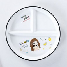 川島 分格餐盤, 1個, 媽媽-8英寸三格盤, 媽媽-8英寸三格盤