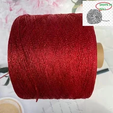 독특한 골드 실버 울 코튼 메탈릭 원사 타래 크로셰 글리터 수제 공예 가방 당 50g, 13 red (50grams)