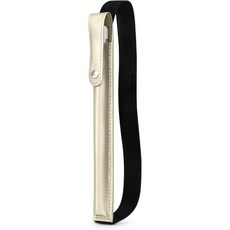 애플 펜슬 프로용 DTTO 필통 1/2세대 및 USB-C 아이패드에 탈부착 가능한 탄성 밴드 부착이 PU 가죽 슬리브 파우치 뉴 블랙, Champaign Gold, Champaign Gold