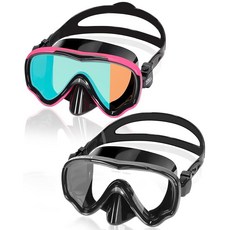 EverSport 성인 수영 고글 코 커버 포함 여성용 남성용 누출 방지 김 서림 방지 투명 와이드 뷰 다이빙 마스크 오픈 워터 수영장 수영 고글 실리콘 샤워 고글 청소, 블랙 & 블랙 핑크