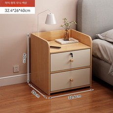 침대옆 원목 협탁 미니 서랍형 수납장 안방 침실 사이드테이블 엔틱, 1개, F_전원 오크 나무 조립