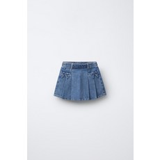 [국내배송] 자라 ZARA 플리츠 리본 데님 스커트 - 미디움 블루 938517
