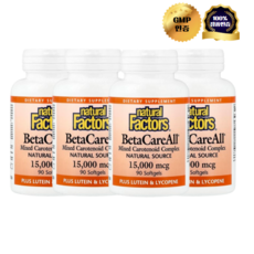 2+2 내추럴 팩터스 베타카로틴 15000mcg 소프트젤 90정, 4개