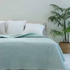 POGNAMI 日常60支棉顏料水洗被兼薄墊, 薄荷(鑽石)