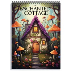 NICEROSE 고급 컬러링북 성인용 색칠하기 책 - 30개 색칠 도NICEROSE 마법의 오두막 테마 성인 색칠북 30페이지 컬러링북, ENCHANTED COTTAGE