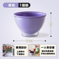 瀝水籃 650ml 一人碗 雙層瀝水籃 洗水果 廚房用品, 1個, 紫色, 紫色